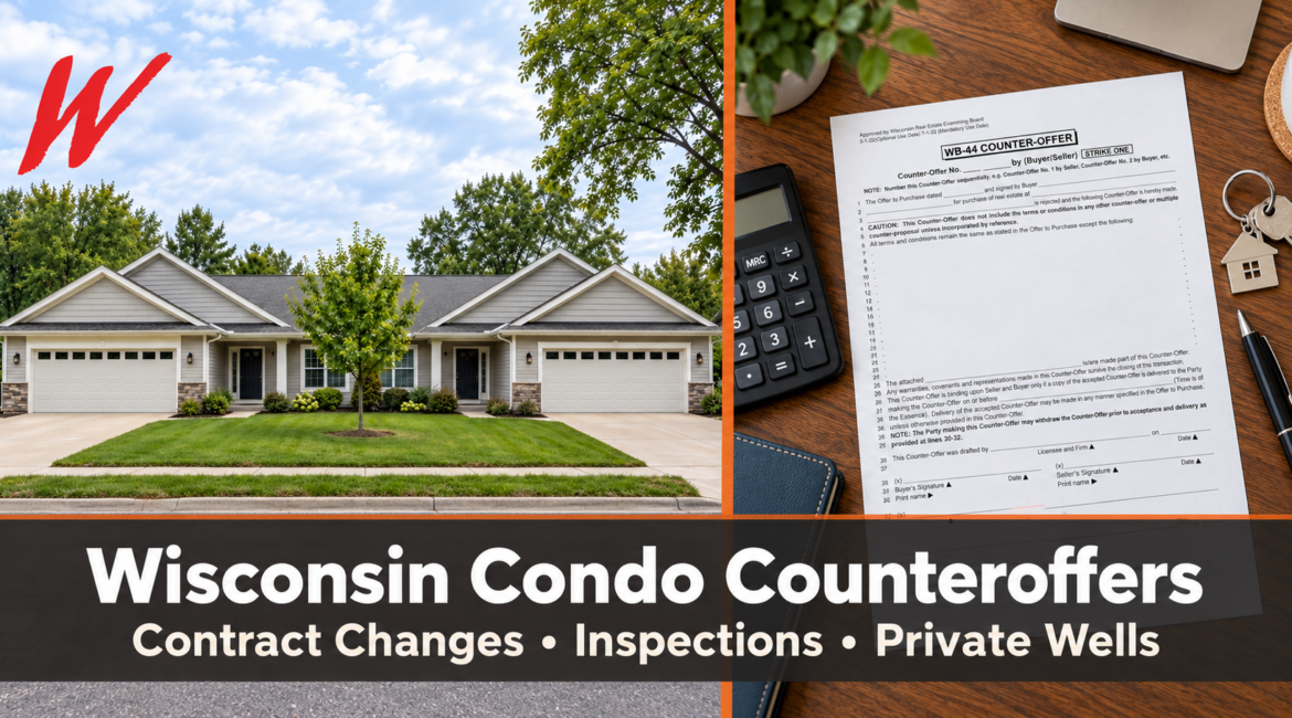 Wisconsin condo counteroffers, contract changes, inspections and private wells